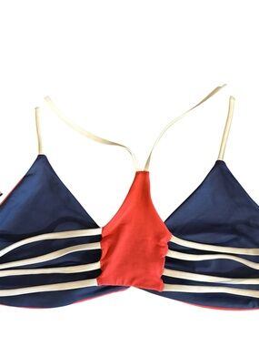 Lspace red white and blue bikini top 4th of July beach vacation size large